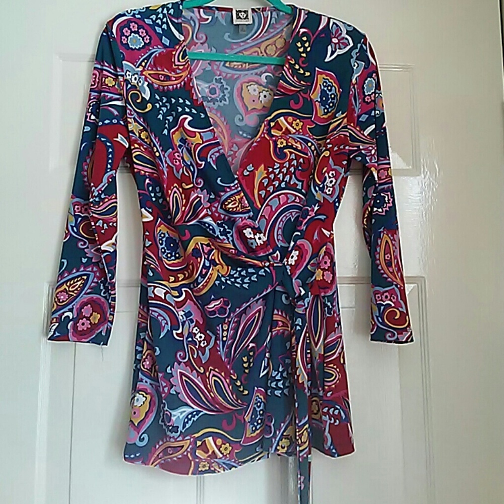 Anne Klein Wrap Blouse
